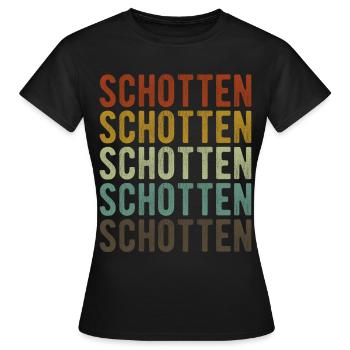 Schotten Stadt Retro Vintage - Frauen T-Shirt - Schwarz - Vorne - AI Model Female 172 dark (172cm)