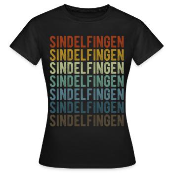 Sindelfingen Stadt Retro Vintage - Frauen T-Shirt - Schwarz - Vorne - AI Model Female 172 dark (172cm)