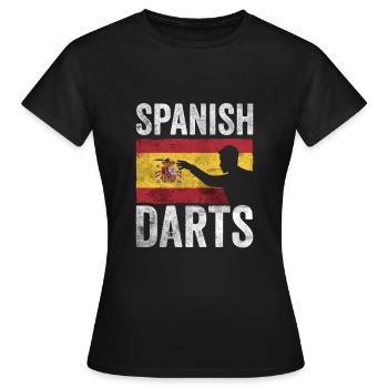 Spanish Darts Hobby Dart Player Vintage Flag - Women's T-Shirt - black - Front - AI Model Female 172 dark (172cm)