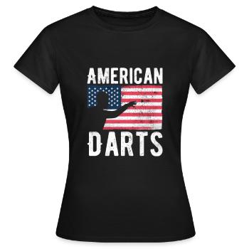 American Darts Hobby Dart Player Vintage Flag - Women's T-Shirt - black - Front - AI Model Female 172 dark (172cm)