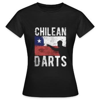 Chilean Darts Hobby Dart Player Vintage Flag - Women's T-Shirt - black - Front - AI Model Female 172 dark (172cm)