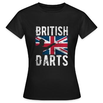 British Darts Hobby Dart Player Vintage Flag - Women's T-Shirt - black - Front - AI Model Female 172 dark (172cm)