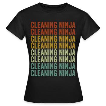 Reinigungs-Ninja Schulhausmeister Reinigungs-Ninja - Frauen T-Shirt - Schwarz - Vorne - AI Model Female 172 dark (172cm)