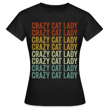 Crazy Cat Lady Purple Cats - Women's T-Shirt - black - Front - AI Model Female 172 dark (172cm)