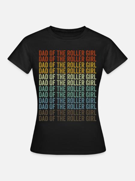 Vater des Rollermädchens Rollschuhfahrer Vater Ska - Frauen T-Shirt - Schwarz