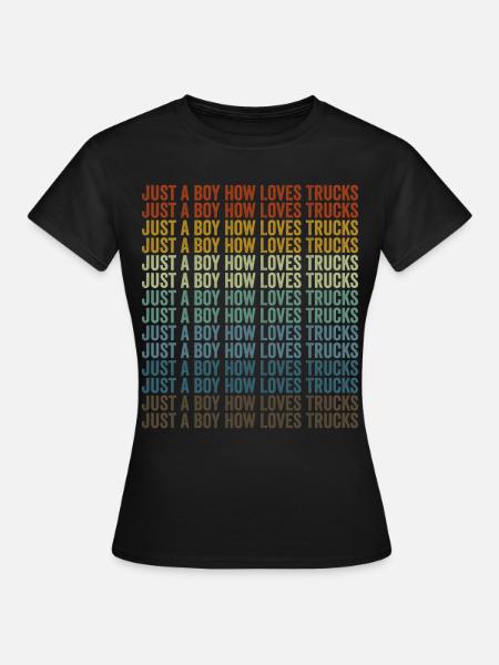 Just A Boy How Loves Trucks Trucker Lastwagenfahre - T-shirt dam - svart