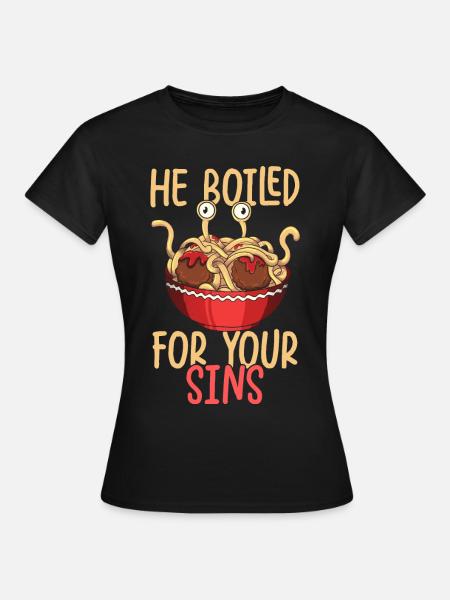 Das fliegende Spaghettimonster - Frauen T-Shirt - Schwarz