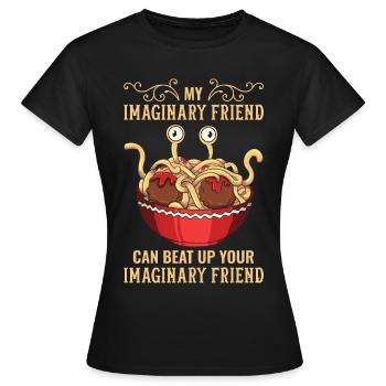 Flying Spaghetti Monster Pastafari - Women's T-Shirt - black - Front - AI Model Female 172 dark (172cm)