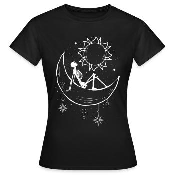 Bohemian Aesthetic Gothic Skeleton Celestial - Women's T-Shirt - black - Front - AI Model Female 172 dark (172cm)