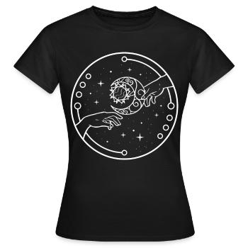 Bohemian Aesthetic Creation Of Adam Celestial - Women's T-Shirt - black - Front - AI Model Female 172 dark (172cm)