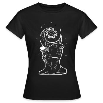 Bohemian Aesthetic David Statue Celestial - Women's T-Shirt - black - Front - AI Model Female 172 dark (172cm)