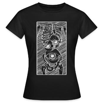 Art Academia Esthétique Squelette Bizarre Globes oculaires - T-shirt Femme - noir - Devant - AI Model Female 172 dark (172cm)