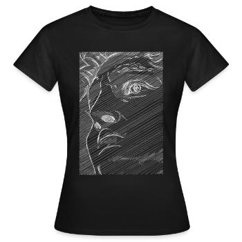Art Academia Esthétique David Face Michelangelo - T-shirt Femme - noir - Devant - AI Model Female 172 dark (172cm)