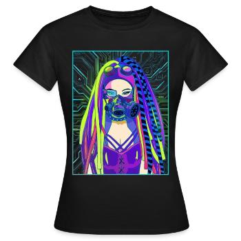 Cyber Esthétique Anime Girl Cyber Goth - T-shirt Femme - noir - Devant - AI Model Female 172 dark (172cm)