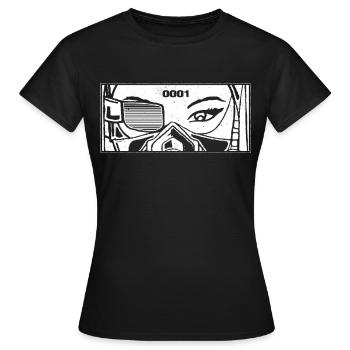 Cyber Esthétique Anime Fille Yeux Cyber Goth - T-shirt Femme - noir - Devant - AI Model Female 172 dark (172cm)