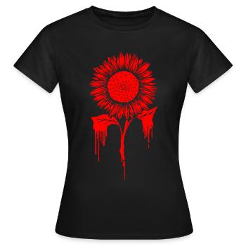 Finnish Goth Aesthetic Gothic Sunflower Goth - Women's T-Shirt - black - Front - AI Model Female 172 dark (172cm)