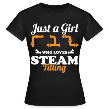 Juste une fille qui aime le monteur de vapeur à vapeur - T-shirt Femme - noir - Devant - AI Model Female 172 dark (172cm)