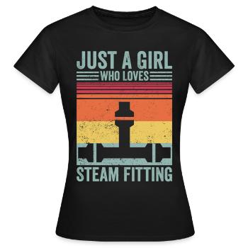 Juste une fille qui aime le monteur de vapeur à vapeur - T-shirt Femme - noir - Devant - AI Model Female 172 dark (172cm)