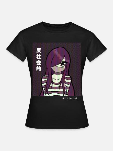 Cassette Futurism Anime Girl Retro Futurism - Dame-T-shirt - sort