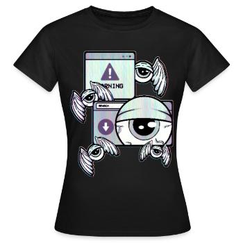 Cassette Futurism Weirdcore Eyeball Retro Futurism - Women's T-Shirt - black - Front - AI Model Female 172 dark (172cm)