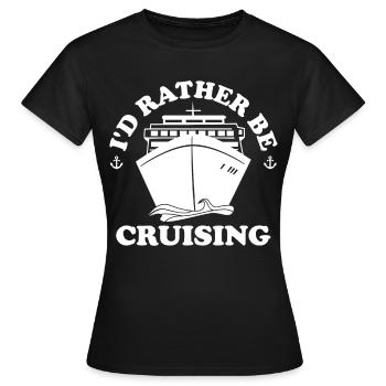 Drôle de croisière Bateau de croisière Bateau de croisière - T-shirt Femme - noir - Devant - AI Model Female 172 dark (172cm)