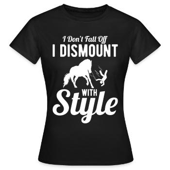 Voltige amusante sur le cheval - T-shirt Femme - noir - Devant - AI Model Female 172 dark (172cm)