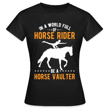 Voltige amusante sur le cheval - T-shirt Femme - noir - Devant - AI Model Female 172 dark (172cm)