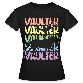 Voltige amusante sur le cheval - T-shirt Femme - noir - Devant - AI Model Female 172 dark (172cm)