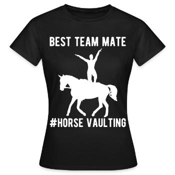 Voltige amusante sur le cheval - T-shirt Femme - noir - Devant - AI Model Female 172 dark (172cm)