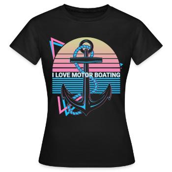 Rétro nautique - T-shirt Femme - noir - Devant - AI Model Female 172 dark (172cm)
