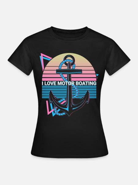 Bootfahren Retro - Frauen T-Shirt - Schwarz