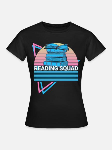 Buchleser Bücherwurm - Frauen T-Shirt - Schwarz
