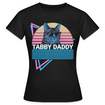 Funny Tabby Cat Retro - Women's T-Shirt - black - Front - AI Model Female 172 dark (172cm)