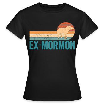 Ex Mormonen Tapir Pferd LDS Retro Exmo - Frauen T-Shirt - Schwarz - Vorne - AI Model Female 172 dark (172cm)