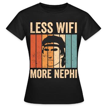 Drôle de missionnaire mormon SDJ - T-shirt Femme - noir - Devant - AI Model Female 172 dark (172cm)