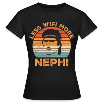 Drôle de missionnaire mormon SDJ - T-shirt Femme - noir - Devant - AI Model Female 172 dark (172cm)