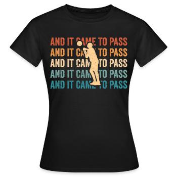 Drôle de missionnaire mormon LDS Basketball - T-shirt Femme - noir - Devant - AI Model Female 172 dark (172cm)