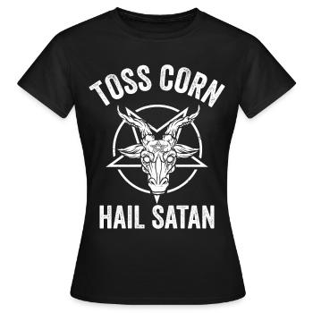 Drôle de trou de maïs Cornhole - T-shirt Femme - noir - Devant - AI Model Female 172 dark (172cm)