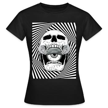 Weirdcore Aesthetic Skull Eyeball Wings - Women's T-Shirt - black - Front - AI Model Female 172 dark (172cm)