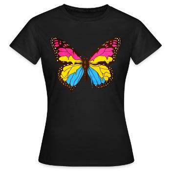 Pansexual Pride Pan Flag Butterfly Subtle - Women's T-Shirt - black - Front - AI Model Female 172 dark (172cm)