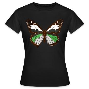 Demiromantic Pride Flag Butterfly Subtle L - Women's T-Shirt - black - Front - AI Model Female 172 dark (172cm)