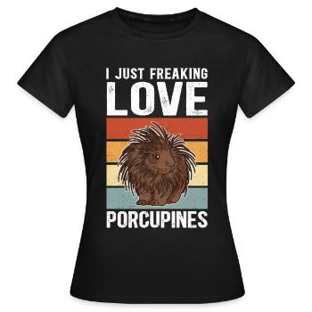 Porcs-épics Cadeau de porc-épic - T-shirt Femme - noir - Devant - AI Model Female 172 dark (172cm)