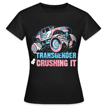 Transgender Pride Monster Truck - T-shirt Femme - noir - Devant - AI Model Female 172 dark (172cm)