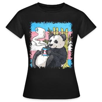 Transgender Pride Trans Flag Panda Coffee Sublte - T-shirt Femme - noir - Devant - AI Model Female 172 dark (172cm)