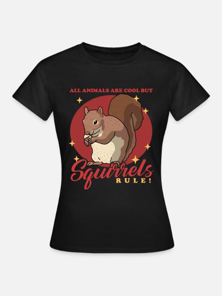 Süße Eichhörnchen Grauhörnchen Hörnchen Geschenk - Frauen T-Shirt - Schwarz