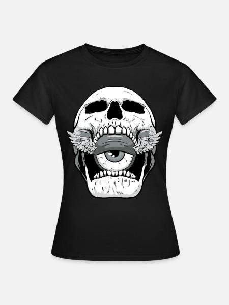 Weirdcore Aesthetic Skull Eyeball - Women's T-Shirt - black