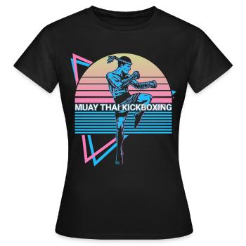 Muay Thai Kickboxen Retro - Frauen T-Shirt - Schwarz - Vorne - AI Model Female 172 dark (172cm)
