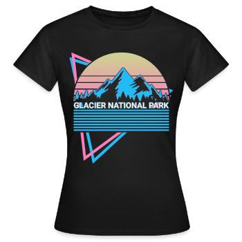 Parc national Glacier Rétro - T-shirt Femme - noir - Devant - AI Model Female 172 dark (172cm)