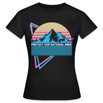 Parc national Rétro - T-shirt Femme - noir - Devant - AI Model Female 172 dark (172cm)