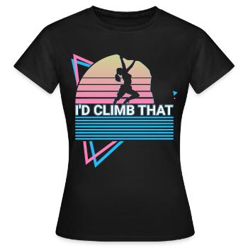 Felsklettern Felskletterer Retro - Frauen T-Shirt - Schwarz - Vorne - AI Model Female 172 dark (172cm)